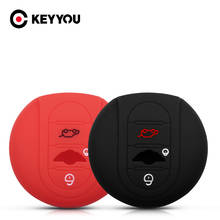 KEYYOU-funda de silicona para llave de coche, accesorio de 3 botones para BMW Mini Cooper S JCW ONE + F54 F55 F56 F57 F60 2014 2015 2024 - compra barato
