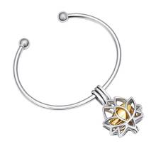 LL011 Screw open Ball Stainless STeel Lotus Cremation Locket pendant Hold Mini Urn For Ashes  Women Memorial Jewelry Engravable 2024 - buy cheap