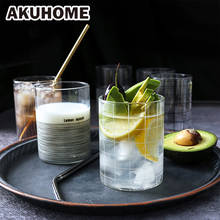 AKUHOME-taza creativa de cristal transparente para el desayuno, taza de bebida de zumo para el hogar, taza de calor nórdica para beber para leche, taza de té 2024 - compra barato