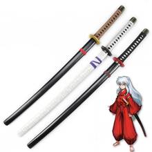 [Funny] 100cm Cosplay Anime Inuyasha SesshoumaruTessaiga Tenseiga Bakusaiga weapon Wooden Sword model Costume party Anime show 2024 - buy cheap