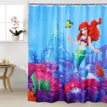 Happy Tree Polyester Terylene Mermaid Fish Sea Waterproof Shower Curtain Thicken Fabric Bathroom Curtain Lovely Bath Curtain 2024 - buy cheap