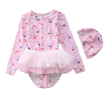 Bañador de una pieza para niñas de 2 a 7 años, traje de baño de unicornio rosa con sombrero, novedad de 2021, trajes de baño modernos TB067 2024 - compra barato