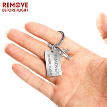 Chaveiro de metal para aviação, remove before flight steel 2024 - compre barato