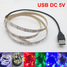 Fita de led rgb/branco/quente 5v, smd 2835 e 3528, iluminação de fundo para pc, tela de mesa, hdtv, 1m, 2m, 3m, 4m