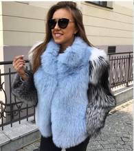 Britânico celebridades senhoras wholepelt natural casacos de pele de raposa e jaquetas mais tamanho quente real pele outerwear 2024 - compre barato
