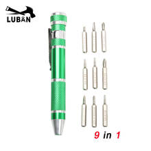 1Pc Free Shipping High quality 9in1 Precision Screwdriver Set T6 T5 T4 Phillips000, 00, 0,1 Slotted2.0, 3.0 Repairing Tool LUBAN 2024 - buy cheap