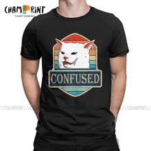 Camiseta masculina gatinho com gancho, camiseta de algodão para homens com manga curta e gola alta, 6xl 2024 - compre barato