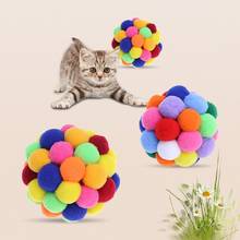 Interactive Colorful Handmade Bells Bouncy Ball Built-In Catnip Pet Kitten Play Chewing Rattle Scratch Cat Toy Traning Products 2024 - buy cheap