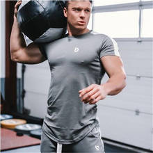 Gyms Fitness tshirt Men Casual Short sleeve T-shirt Summer Cotton Print Tee shirt Tops Male Bodybuilding Workout Apparel 2024 - buy cheap