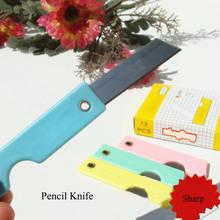 12Pcs/lots Portable Utility Knife Pencil Knives Stationery Office Supplies, Student Paper Cutter Cutting Paper Razor Blade Knife 2024 - buy cheap