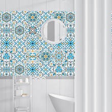 Pegatinas de azulejos de pared de mosaico árabe, Adhesivo de pared de línea de cintura para cocina, baño, inodoro, papel tapiz de PVC impermeable 2024 - compra barato