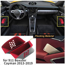 Reposabrazos de puerta roja, caja de almacenamiento organizadora para Porsche 911 Boxster Cayman 2013-2019, 2 uds. 2024 - compra barato