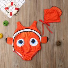 Kids Baby Girl Swimsuit Goldfish Swimwear Swimmable Bikini Beach Print Cute Sweet Costume+Swimming Hat Bathing Suit 2024 - buy cheap