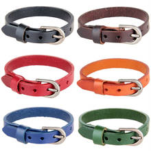 Homens pulseira de couro simples cinta cinto ajustável pulseiras pulseiras fivela de pulso moda masculina jóias na moda 2024 - compre barato