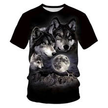 Fox and wolf pattern 2021T-shirt men 3D printing fashion men and women T-shirt soft texture casual fashion men's clothing 2024 - buy cheap