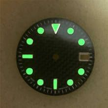 Циферблат для часов NH35, зеленые светящиеся запасные части из углеродного волокна для часового механизма 29 мм 2024 - купить недорого