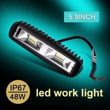 48W 16 LED 6000K Car LED Work Light 12V 24V Flood Beam Spotlight Daytime Running Light  Driving Fog Aluminum Lamp Bar 2024 - buy cheap