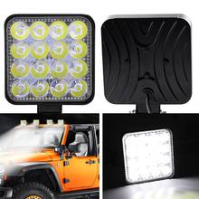 2 pçs 48w luzes led 16barra conduziu a luz do carro para 4x4 barra conduzida offroad suv atv caminhão de barco trator escavadeira luz de trabalho automático 2024 - compre barato