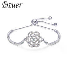 ERLUER-pulsera de oro rosa para mujer, brazalete ajustable de lujo con diamantes de imitación y Circonia cúbica, joyería auténtica de la amistad 2024 - compra barato