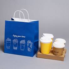 Sacolas de papel kraft com logotipo personalizado, para alimentos recicláveis, sacolas de compras com alça, 1000 atacado 2024 - compre barato