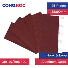 25 Pieces 90x182mm Sanding Sheets Aluminum Oxide Dry Sanding Papers Hook and Loop Grit 40 | 100 | 400 2024 - buy cheap