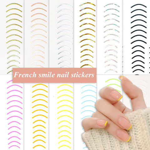 Curve Stripe Lines 3D Nail Sticker Gold Silver Lines Adhesive Striping Tape Wraps Nail Foil Nail Art Stickers Decals 2022 - buy cheap