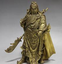 Estatua de dragón de cobre de latón chino, estatua de dragón de dos dedos, Guan, GONGO, Guan, Yu, Worrior, 28cm, envío gratis 2024 - compra barato