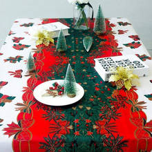 Mantel de Navidad de Año Nuevo, decoraciones de mesa de comedor de cocina, cubiertas de mesa de fiesta rectangulares para el hogar, adornos de fiesta de navidad 2024 - compra barato