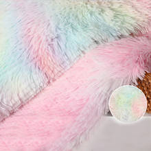 Rainbow Color Soft Artificial Fur Long Plush Fabric DIY Sewing Craft Patchwork Bags Coat Decoration Material Supplies 2024 - buy cheap