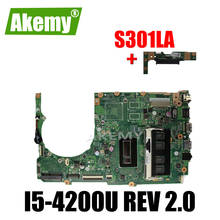 Enviar placa + s301la placa-mãe rev2.0 I5-4200U para For For For For Asus q301lp q301l s301l computador portátil placa-mãe s301la mainboard s301la placa-mãe 2024 - compre barato