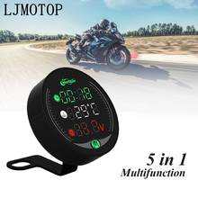 5-em-1 motocicleta medidor de tempo de temperatura da água voltímetro display usb tabela para suzuki gsxr750 gsxs750 tl1000s B-KING 2024 - compre barato