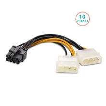 10pcs/lot2 x Molex 4pin to 8Pin PCI Express Video Card Pci-e ATX PSU Power Converter Cable - Molex to Pcie 8pin Adapter 2024 - buy cheap