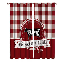 The Cow Plaid Curtains For Window Treatment Blinds Drapes Window Curtains For Living Room Bedroom Blinds 2024 - buy cheap