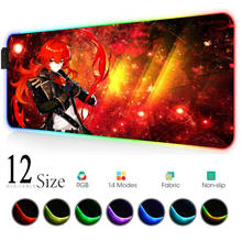 Genshin Impact Keyboard Mat Led Anime Mouse Pad Long Rubber Computer Mouse Pad Rgb Gaming Mouse with Backlight Accessory Gamer 2024 - buy cheap