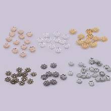 600pcs/lot 7x2mm Bulk KC Gold Hollow Flower Bead Caps End Beads Loose Spacer Bead  For Jewelry Making Jewelry Findings Wholesale 2024 - buy cheap