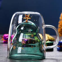 Multi-Color Christmas Tree Bodum Double Layers Glass Coffee Cup Teacup Milk Tea Drink Mug Best Christmas Present To Lover Kids 2024 - buy cheap