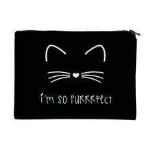 Cosmetic Bag with Pendant Cute Cat Printed Small Makeup Bags Travel Waterproof Toiletry Bag for Women Girls 2024 - buy cheap