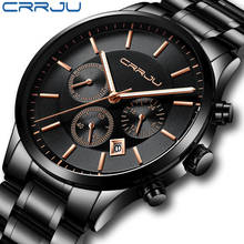 2019 top Brand CRRJU Fashion Sports Men Watch Luxury Stainless Steel Wrist Watch Chronograph Waterproof Relogio Masculino 2024 - buy cheap