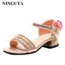 Cute bow crystal sandals for girls toddler sandals Princess shoes 2024 - buy cheap