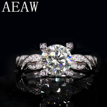 Aeaw anel de moissanite torcido, anel clássico de moissanite de 8mm, feminino, 10k, 14k, 18k, ouro branco, elegante, presente, joia 2024 - compre barato