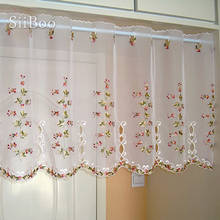 Korean pastoral style floral embroidery lace half-curtain bay window tulle curtain cortinas rideaux tende SP3173 Free shipping 2024 - buy cheap