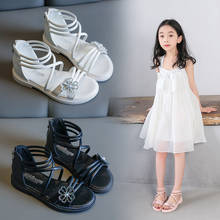 Girls Flower Beach Shoes Kid Children Girls Summer Little Girl Sandalsprincesse Leather 2021 Size 2 3 4 5 6 7 8 9 10 11 12 Year 2024 - buy cheap