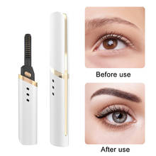 Mini Portable USB Rechargeable Electric Heated Eyelash Curler Pen Long Lasting Eyelash Curler Eyelash Styling Beauty Tool 2024 - buy cheap
