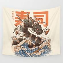 Gran tapiz de dragón de Sushi para colgar en la pared, tapices estampados bohemios, decoración artística para el hogar, sala de estar, dormitorio y oficina 2024 - compra barato