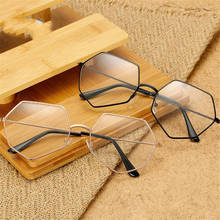 Montura de gafas doradas para hombre y mujer, lentes ópticas transparentes, montura de estilo Retro, polígono, empollón 2024 - compra barato