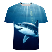 Camiseta de mar de tiburón para hombre, ropa Punk Rock, 3d, Animal Rap, HipHop, Fitness, informal, novedad de 2021 2024 - compra barato