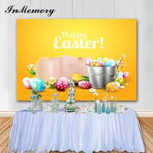 InMemory Easter Eggs Photography Background Spring Flower Yellow Baby Shower Backdrop For Photo Studio Easter Party Vinyl Banner 2024 - buy cheap