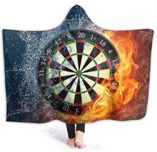 Dart Board Target Ice Water Fire Throw Wrap for Bed Couch Chair Living Room Soft Cozy Sherpa Flannel Fleece Hooded Blanket 2024 - buy cheap