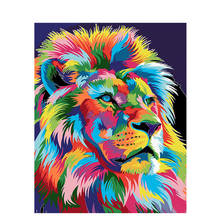 RUOPOTY Diy frame Lion DIY Painting By Numbers Animals Acrylic Paint On Canvas Home Wall Art Picture Unique Gift 40x50cm 2024 - buy cheap