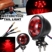 Luz de freio para motocicletas, lâmpada traseira pequena, redonda, 12v, dc, latão, retrô 2024 - compre barato